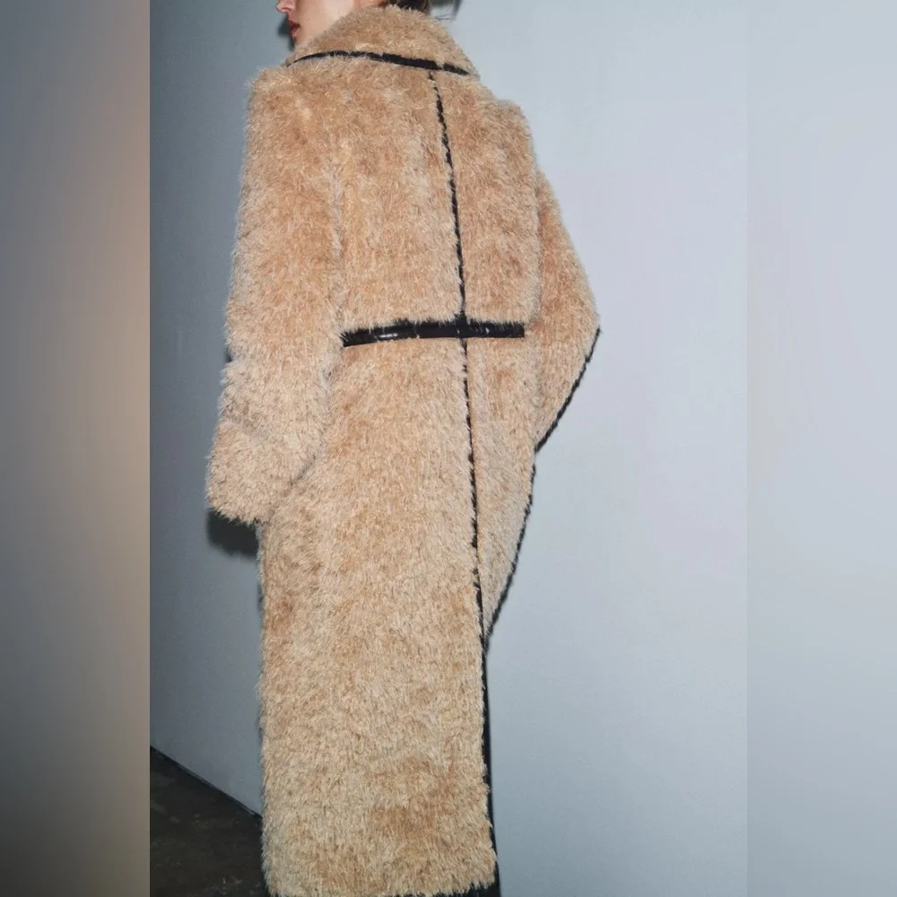 Zara LIMITED EDITION LONG FLEECE COAT sz.S